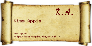 Kiss Appia névjegykártya